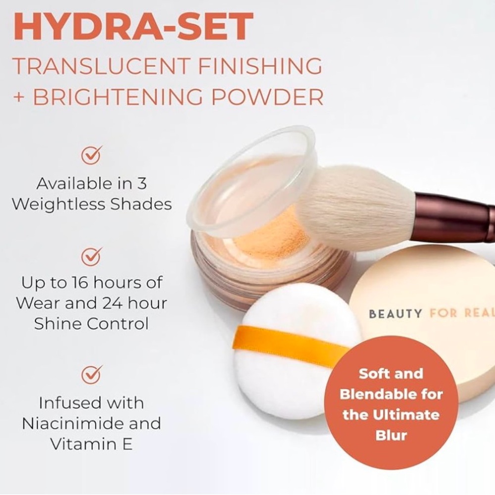 Beauty For Real Hydra-Set Translucent Finishing Powder, Translucent 2 NEW - Picture 6 of 10